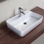 CeraStyle 078600-U Rectangular White Ceramic Vessel Sink